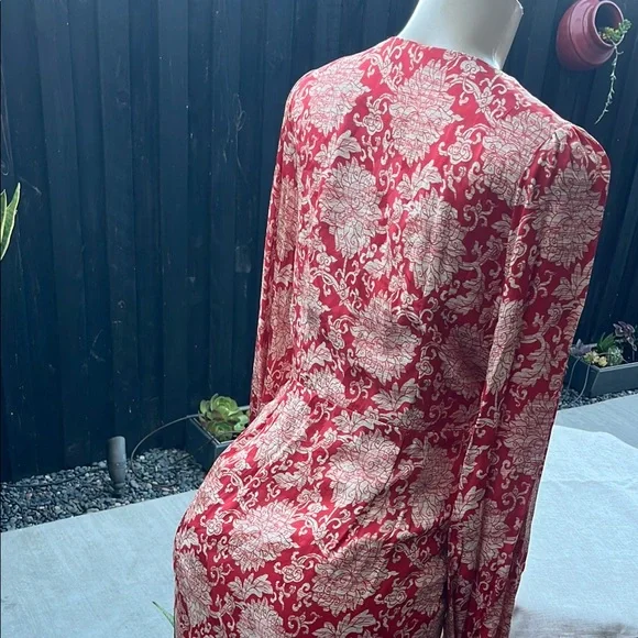 Anthropologie Elegant Red Floral Dress - Picture 2 of 3